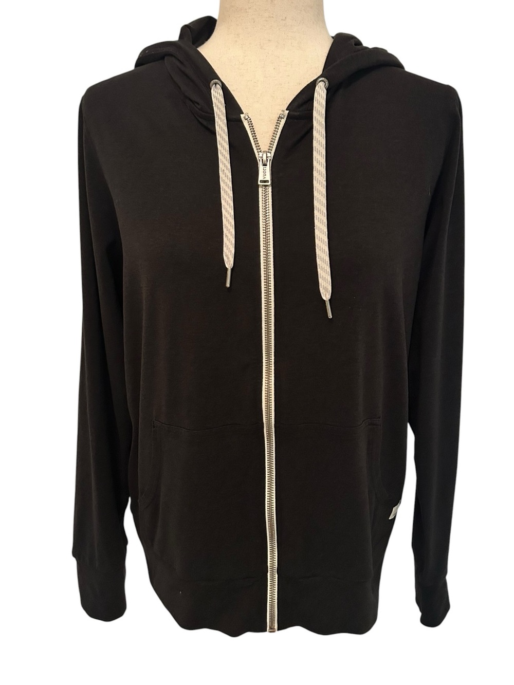 VUORI Halo Performance Hoodie 2.0 DreamKnit Black Heather Full Zip Women Med - Picture 2 of 10